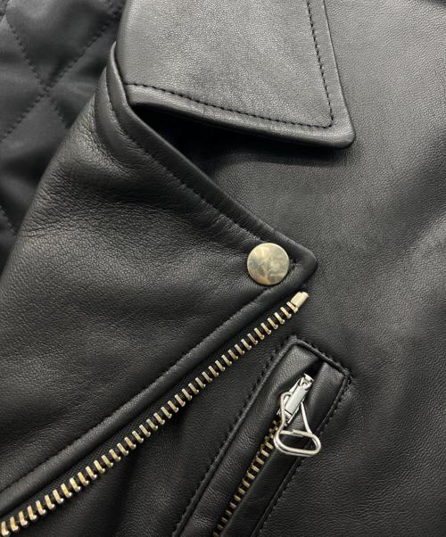 LITHIUM HOMME（リチウムオム・ファム）LITHIUM HOMME (リチウムオム・ファム) LAMB LEATHER W-RIDERS ブラック サイズ:46の古着・服飾アイテム