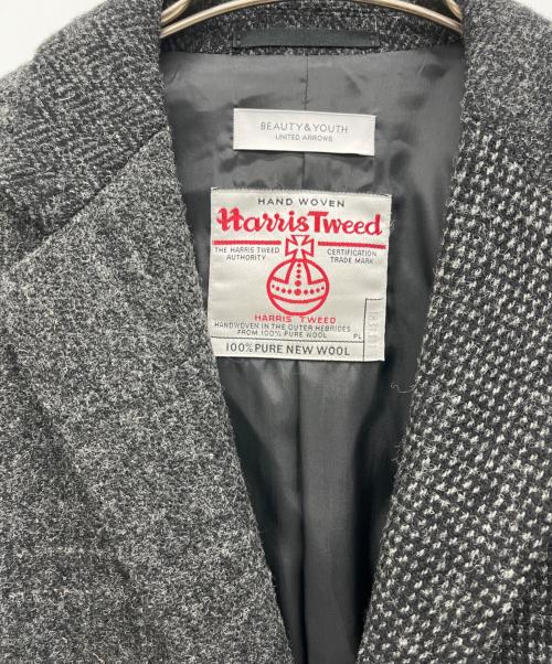 BEAUTY&YOUTH（ビューティーアンドユース）BEAUTY&YOUTH (ビューティーアンドユース) Harris Tweed (ハリスツイード) チェスターコート ブラック サイズ:Mの古着・服飾アイテム