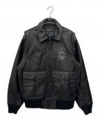 AVIREXアヴィレックス）の古着「ライト G-1 レザージャケット」｜ブラック