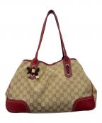 GUCCIグッチ）の古着「GGキャンバスハンドバッグ」｜レッド×ベージュ
