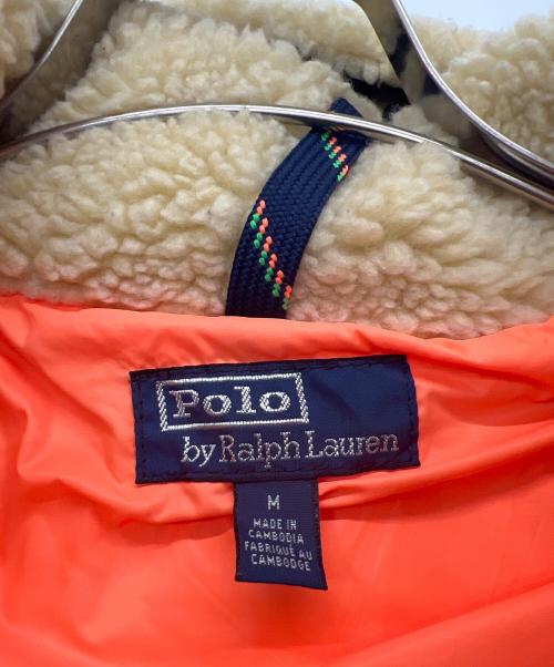 POLO RALPH LAUREN（ポロ・ラルフローレン）POLO RALPH LAUREN (ポロ・ラルフローレン) スイッチングボアダウンジャケット ベージュ×オリーブ サイズ:Mの古着・服飾アイテム