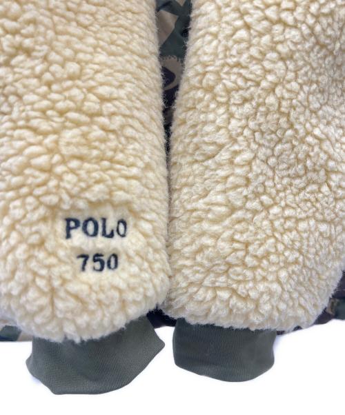 POLO RALPH LAUREN（ポロ・ラルフローレン）POLO RALPH LAUREN (ポロ・ラルフローレン) スイッチングボアダウンジャケット ベージュ×オリーブ サイズ:Mの古着・服飾アイテム