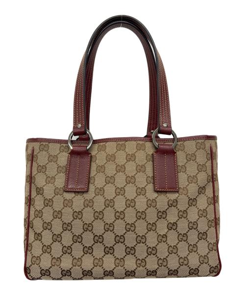 GUCCI（グッチ）GUCCI (グッチ) GGキャンバストートバッグ ブラウンの古着・服飾アイテム