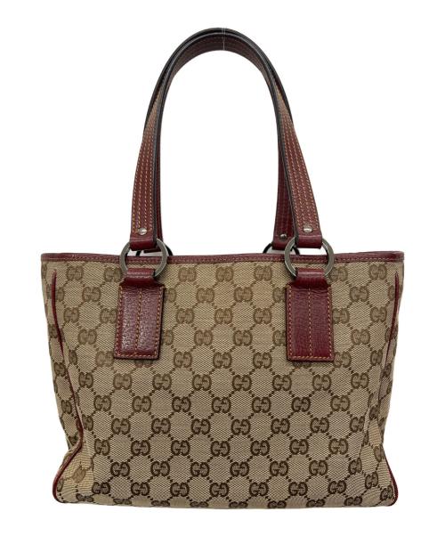 GUCCI（グッチ）GUCCI (グッチ) GGキャンバストートバッグ ブラウンの古着・服飾アイテム
