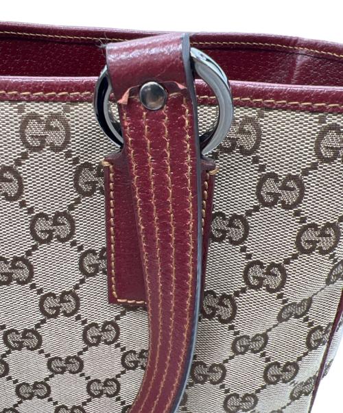 GUCCI（グッチ）GUCCI (グッチ) GGキャンバストートバッグ ブラウンの古着・服飾アイテム