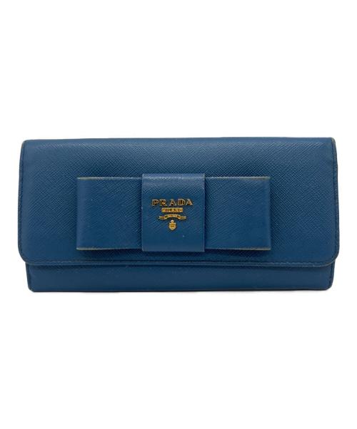 PRADA（プラダ）PRADA (プラダ) 長財布 サフィアーノ ブルーの古着・服飾アイテム
