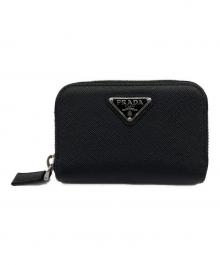 PRADA（プラダ）の古着「サフィアーノトライアングルコインケース」｜ブラック