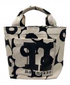 marimekkoマリメッコ）の古着「ミニトートバッグ」｜ホワイト×ブラック