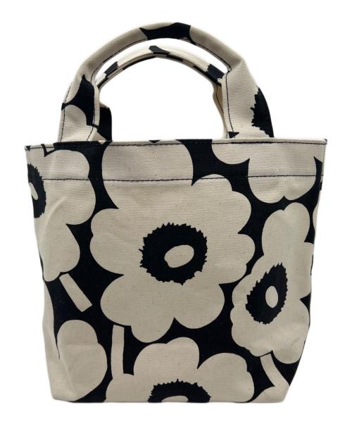 marimekko（マリメッコ）marimekko (マリメッコ) ミニトートバッグ ホワイト×ブラック 未使用品の古着・服飾アイテム