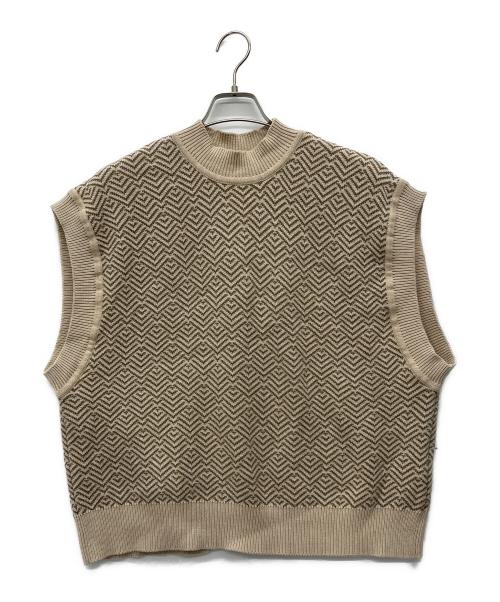 CLANE（クラネ）CLANE (クラネ) バックスリットニットベスト ベージュ サイズ:1の古着・服飾アイテム