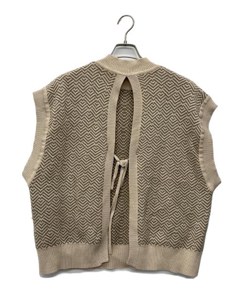 CLANE（クラネ）CLANE (クラネ) バックスリットニットベスト ベージュ サイズ:1の古着・服飾アイテム