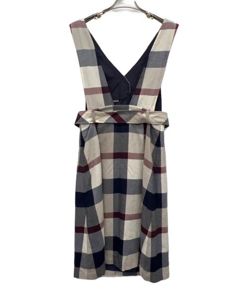 BURBERRY BLUE LABEL（バーバリー ブルー レーベル）BURBERRY BLUE LABEL (バーバリー ブルー レーベル) ジャンパースカート ベージュ×ネイビー サイズ:36の古着・服飾アイテム