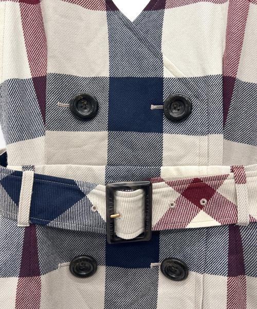 BURBERRY BLUE LABEL（バーバリー ブルー レーベル）BURBERRY BLUE LABEL (バーバリー ブルー レーベル) ジャンパースカート ベージュ×ネイビー サイズ:36の古着・服飾アイテム