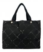 CHANELシャネル）の古着「旧トラベルライン ナイロントートバッグ」｜ブラック