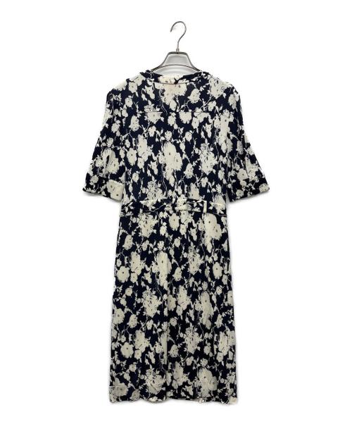 TORY BURCH（トリーバーチ）TORY BURCH (トリーバーチ) 半袖ワンピース ホワイト×ネイビー サイズ:Sの古着・服飾アイテム