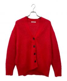 BEAUTY&YOUTH（ビューティーアンドユース）の古着「Vネック シャギーニット カーディガン」｜レッド