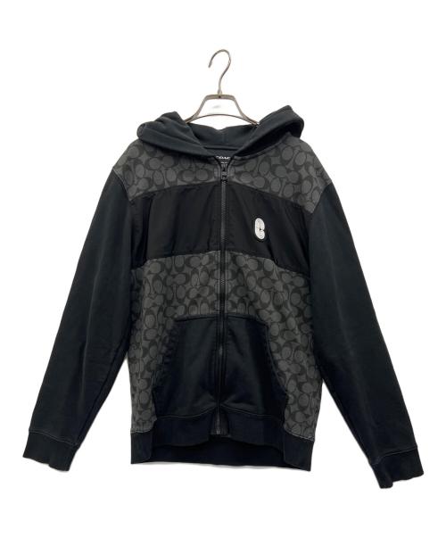 COACH（コーチ）COACH (コーチ) フルジップ フーディー ブラック サイズ:Mediumの古着・服飾アイテム