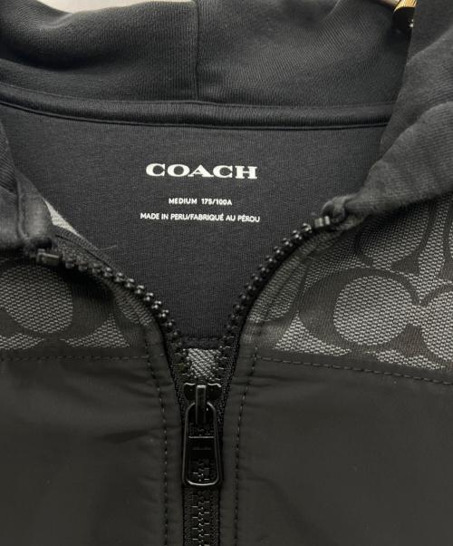 COACH（コーチ）COACH (コーチ) フルジップ フーディー ブラック サイズ:Mediumの古着・服飾アイテム