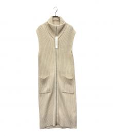 GALERIE VIE（ギャルリーヴィー）の古着「コットンカシミヤウール ハイネックロングジレ」｜アイボリー