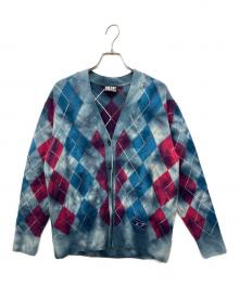 DIESEL（ディーゼル）の古着「アーガイル柄カーディガン」｜ブルー×パープル