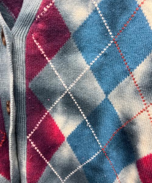 DIESEL（ディーゼル）DIESEL (ディーゼル) アーガイル柄カーディガン ブルー×パープル サイズ:Sの古着・服飾アイテム
