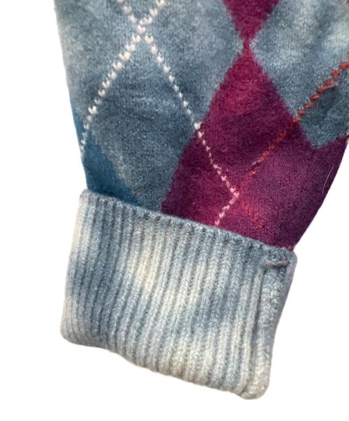 DIESEL（ディーゼル）DIESEL (ディーゼル) アーガイル柄カーディガン ブルー×パープル サイズ:Sの古着・服飾アイテム