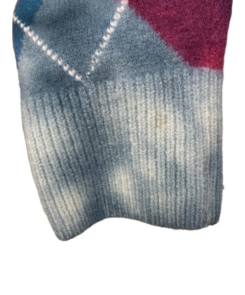 DIESEL（ディーゼル）DIESEL (ディーゼル) アーガイル柄カーディガン ブルー×パープル サイズ:Sの古着・服飾アイテム