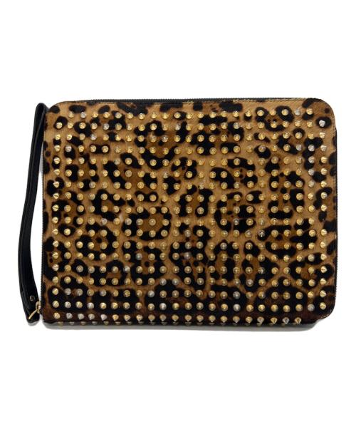 Christian Louboutin（クリスチャン・ルブタン）Christian Louboutin (クリスチャン・ルブタン) クラッチバッグ ベージュ×ブラックの古着・服飾アイテム