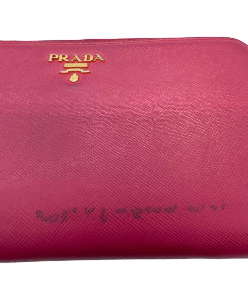 PRADA（プラダ）PRADA (プラダ) ラウンドファスナー財布 ピンクの古着・服飾アイテム