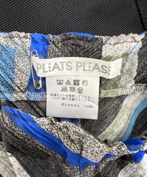PLEATS PLEASE（プリーツプリーズ）PLEATS PLEASE (プリーツプリーズ) プリーツパンツ ブラック×ブルー サイズ:3の古着・服飾アイテム