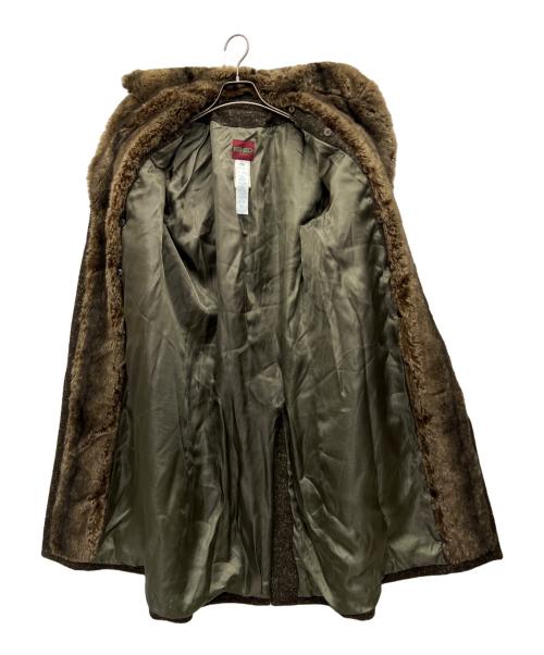 KENZO（ケンゾー）KENZO (ケンゾー) ファー衿コート ブラウン サイズ:38の古着・服飾アイテム