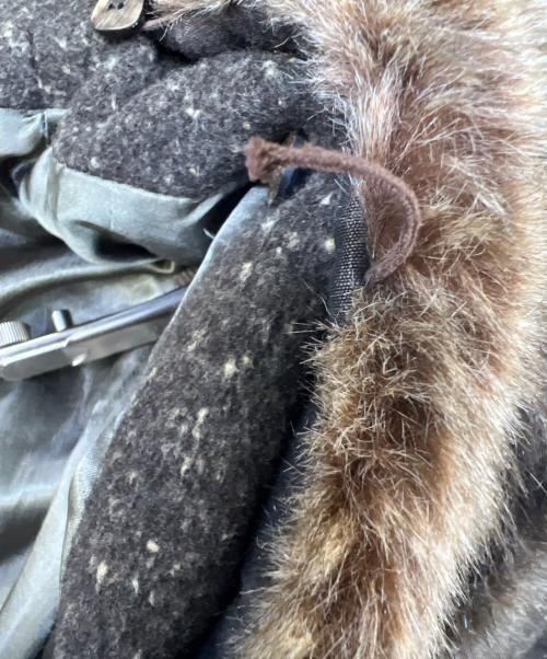 KENZO（ケンゾー）KENZO (ケンゾー) ファー衿コート ブラウン サイズ:38の古着・服飾アイテム