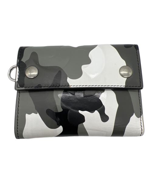 SUPREME（シュプリーム）SUPREME (シュプリーム) Leather Chain Wallet グレー×ホワイトの古着・服飾アイテム