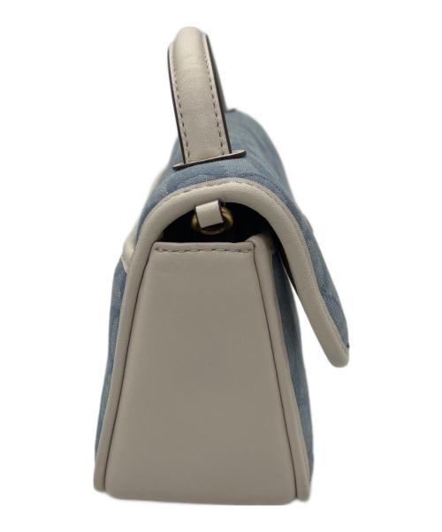 COACH（コーチ）COACH (コーチ) ターンロックショルダーバッグ ホワイト×ブルーの古着・服飾アイテム