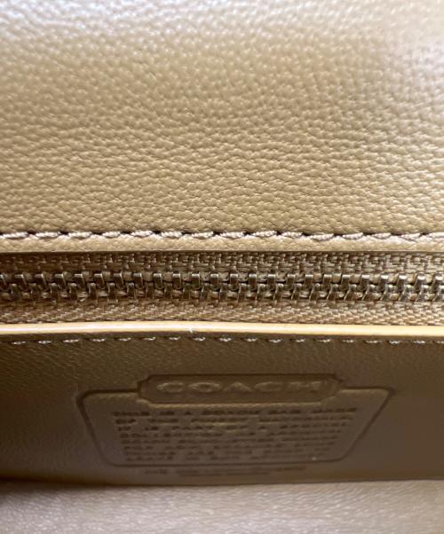 COACH（コーチ）COACH (コーチ) ターンロックショルダーバッグ ホワイト×ブルーの古着・服飾アイテム