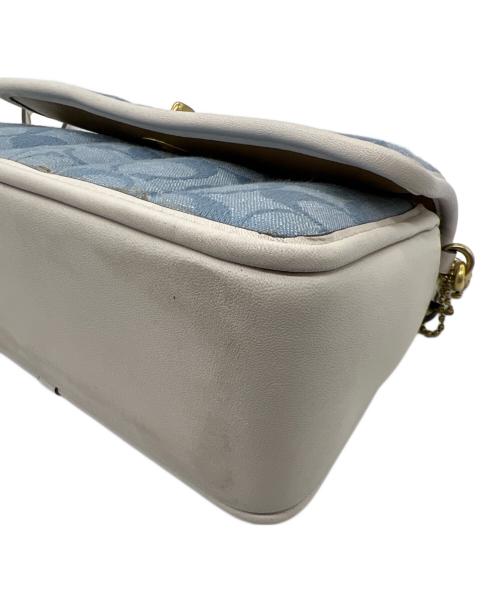 COACH（コーチ）COACH (コーチ) ターンロックショルダーバッグ ホワイト×ブルーの古着・服飾アイテム