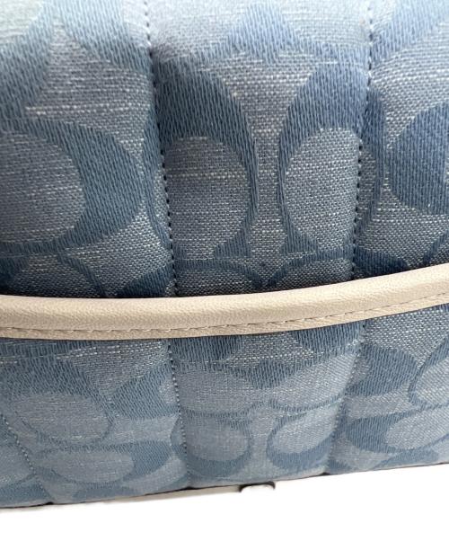 COACH（コーチ）COACH (コーチ) ターンロックショルダーバッグ ホワイト×ブルーの古着・服飾アイテム