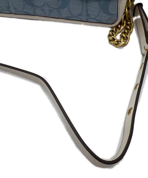 COACH（コーチ）COACH (コーチ) ターンロックショルダーバッグ ホワイト×ブルーの古着・服飾アイテム