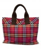 BURBERRY BLUE LABELバーバリー ブルー レーベル）の古着「ミニトートバッグ」｜レッド