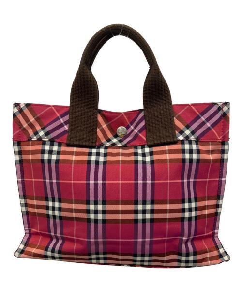 BURBERRY BLUE LABEL（バーバリー ブルー レーベル）BURBERRY BLUE LABEL (バーバリー ブルー レーベル) ミニトートバッグ レッドの古着・服飾アイテム