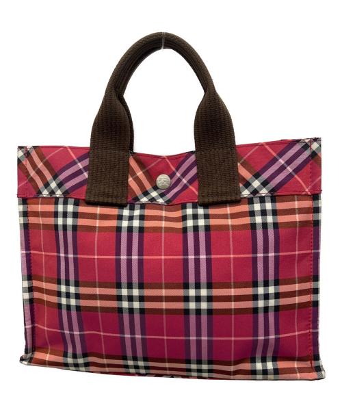 BURBERRY BLUE LABEL（バーバリー ブルー レーベル）BURBERRY BLUE LABEL (バーバリー ブルー レーベル) ミニトートバッグ レッドの古着・服飾アイテム