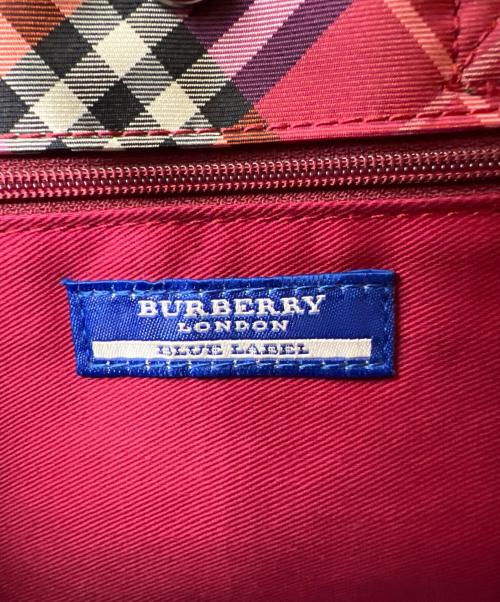 BURBERRY BLUE LABEL（バーバリー ブルー レーベル）BURBERRY BLUE LABEL (バーバリー ブルー レーベル) ミニトートバッグ レッドの古着・服飾アイテム