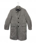 MONCLERモンクレール）の古着「ヘリンボーンダウンコート」｜グレー