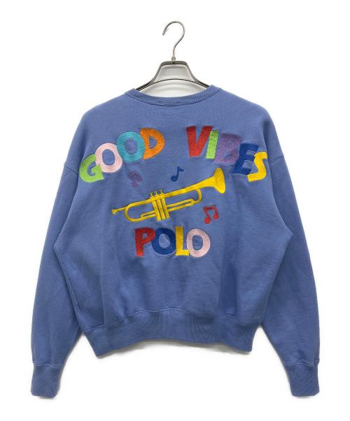 POLO RALPH LAUREN（ポロ・ラルフローレン）POLO RALPH LAUREN (ポロ・ラルフローレン) 刺繍スウェット ブルー サイズ:XSの古着・服飾アイテム