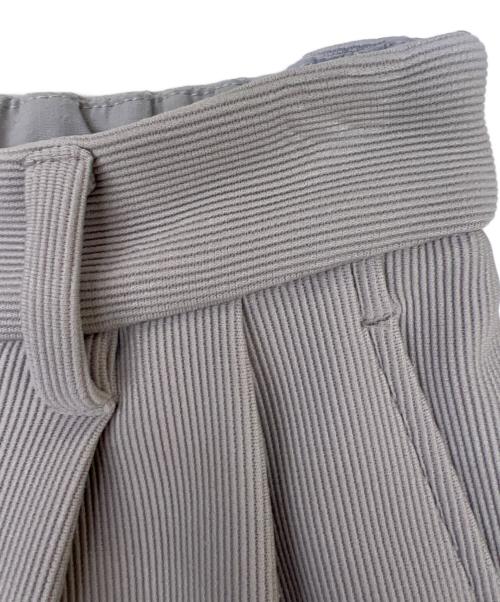CLANE（クラネ）CLANE (クラネ) リブ ストライプ タックパンツ グレー サイズ:1の古着・服飾アイテム