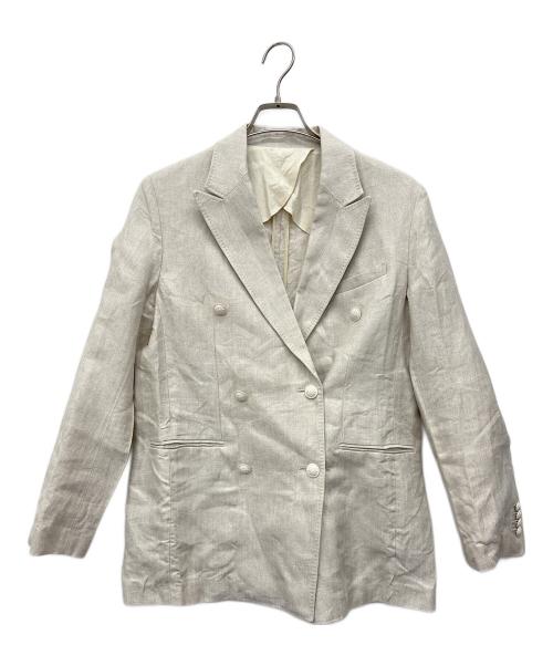 SHIPS Primary navy label（シップス プライマリー ネイビー レーベル）SHIPS Primary navy label (シップス プライマリー ネイビー レーベル) ヘリンボーンジャケット ベージュ サイズ:38の古着・服飾アイテム