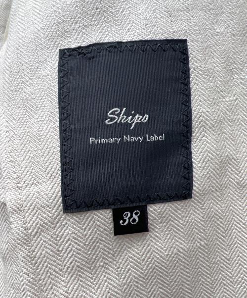 SHIPS Primary navy label（シップス プライマリー ネイビー レーベル）SHIPS Primary navy label (シップス プライマリー ネイビー レーベル) ヘリンボーンジャケット ベージュ サイズ:38の古着・服飾アイテム