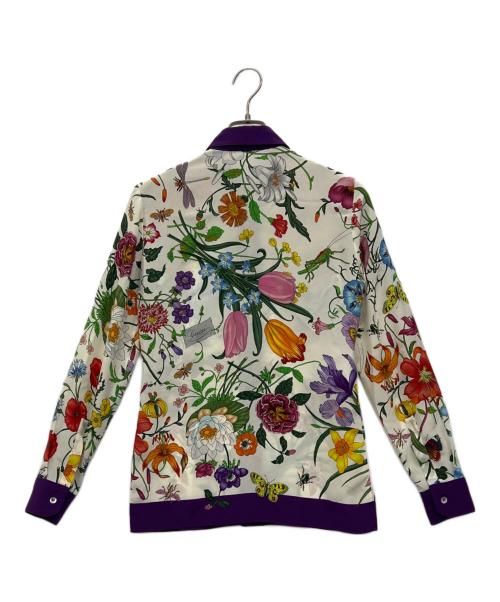 GUCCI（グッチ）GUCCI (グッチ) 長袖ブラウス ホワイト×パープル サイズ:36の古着・服飾アイテム