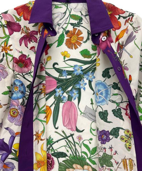 GUCCI（グッチ）GUCCI (グッチ) 長袖ブラウス ホワイト×パープル サイズ:36の古着・服飾アイテム