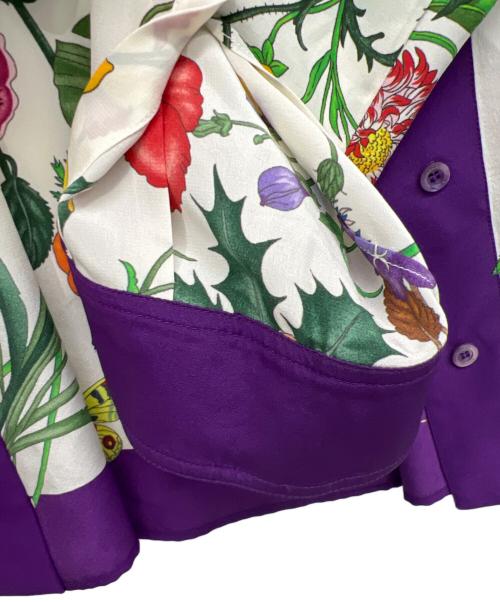 GUCCI（グッチ）GUCCI (グッチ) 長袖ブラウス ホワイト×パープル サイズ:36の古着・服飾アイテム